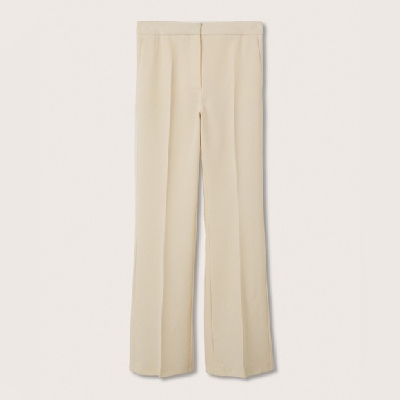 Mango Mng STRAIGHT TROUSERS WITH OPENINGS Ecru Women’s Size US2 EU34 UK6  5960 - Picture 2 of 9